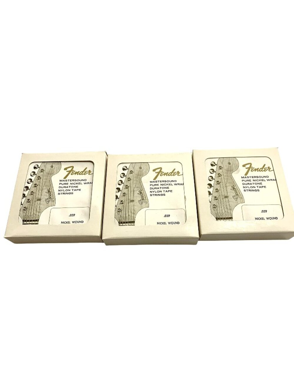 Fender Mastersound Pure Nickel Wrap Duratone Nylon Tape Strings .039 3 Boxes NOS